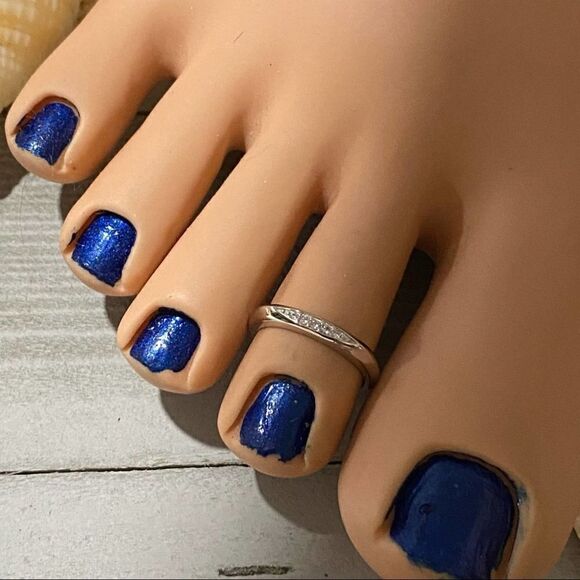 Sterling Silver CZ Toe Ring - Picture 2 of 4